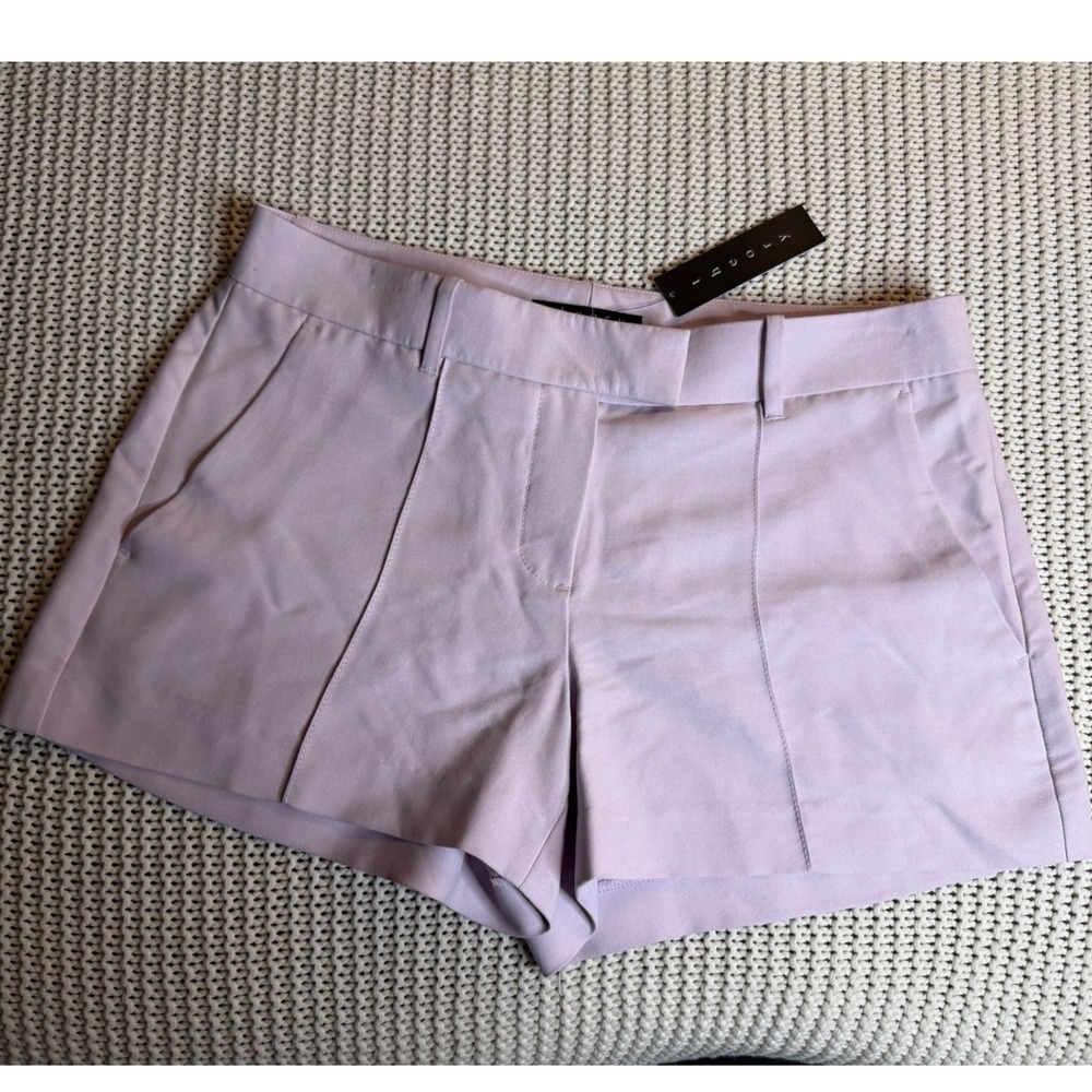 Theory Poe Menton Shorts Purple Moon Lilac Tailored Seam Detail Size 4 D0302201